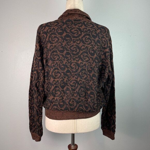 Maria Rodriquez Vintage Brown Patterned Women's Sweater Size S EUC - Picture 6 of 8